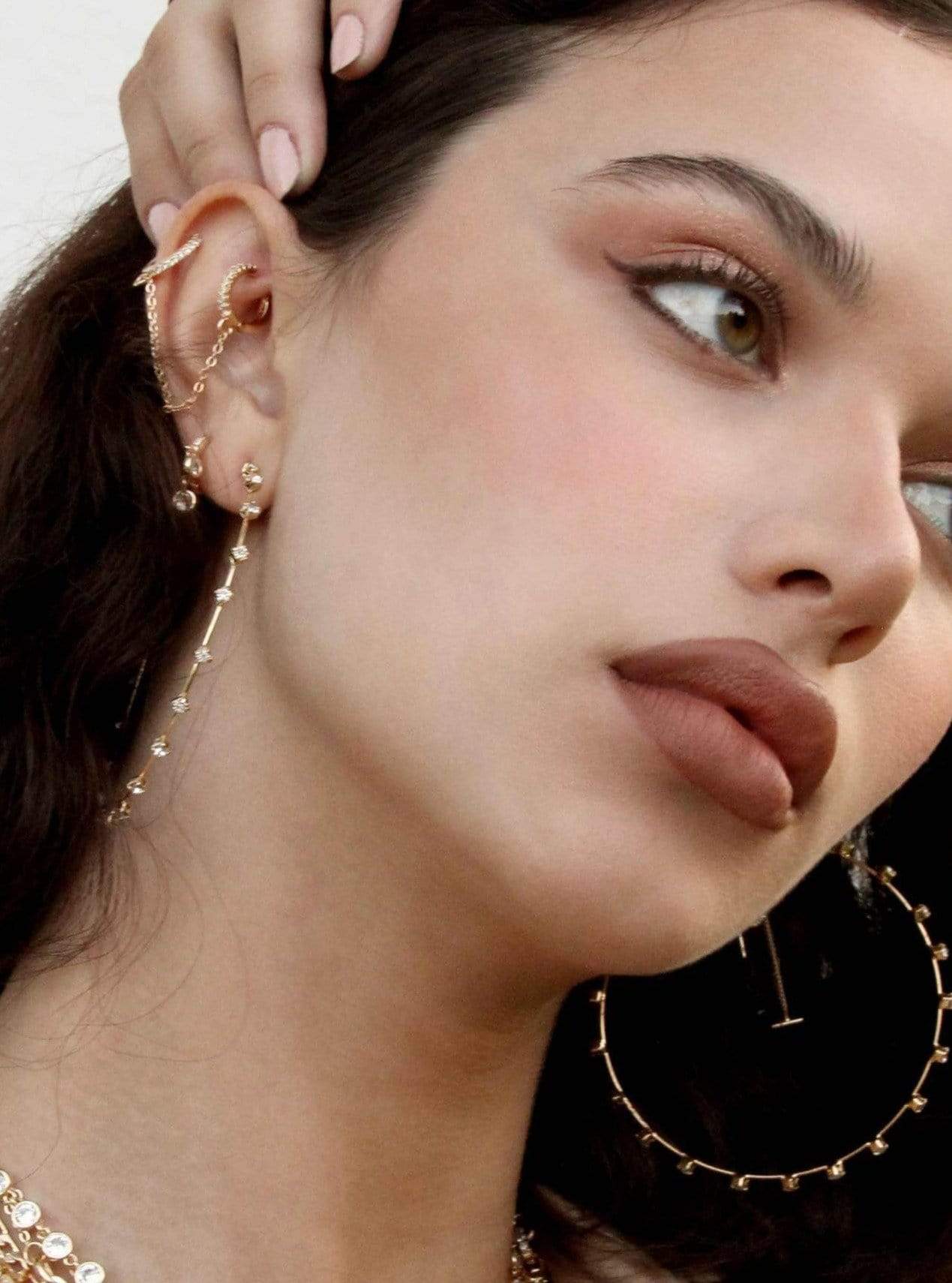 ettika earrings 18k GOLD CRYSTAL // SIMPLE HOOP EARRINGS