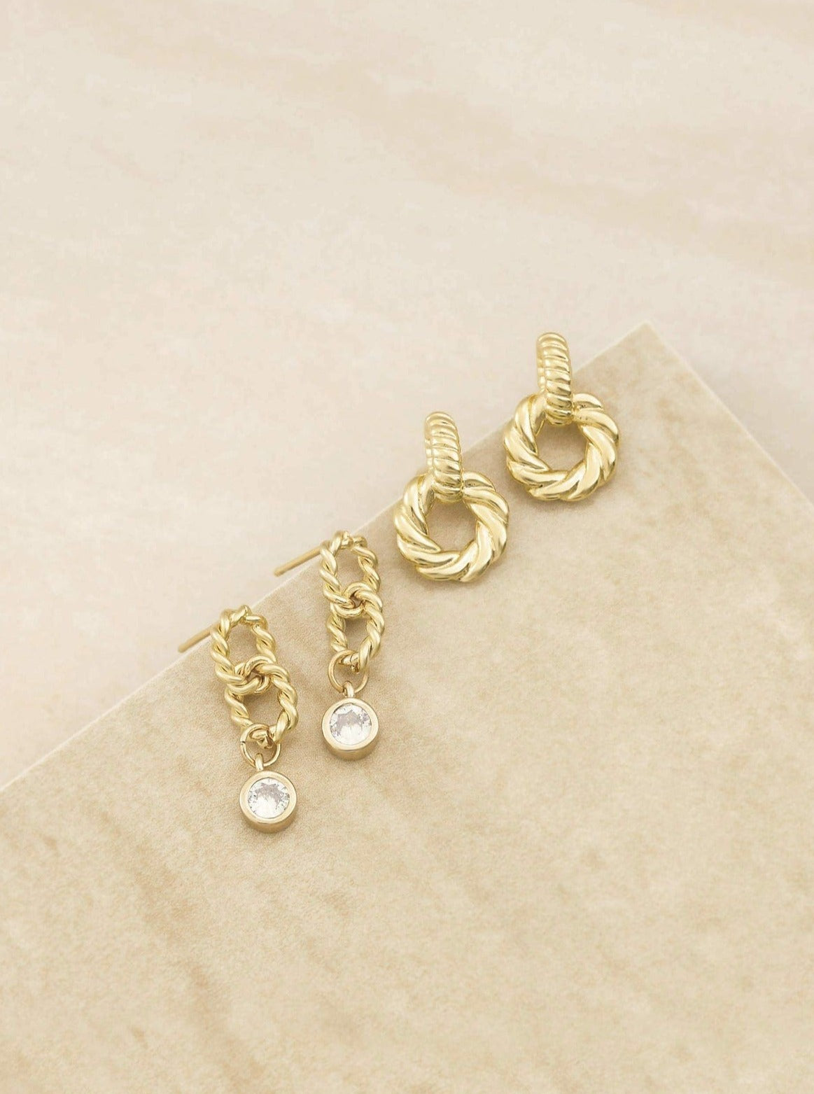 ettika earrings 18k GOLD PLATED TWISTED MINIS // EARRINGS SET