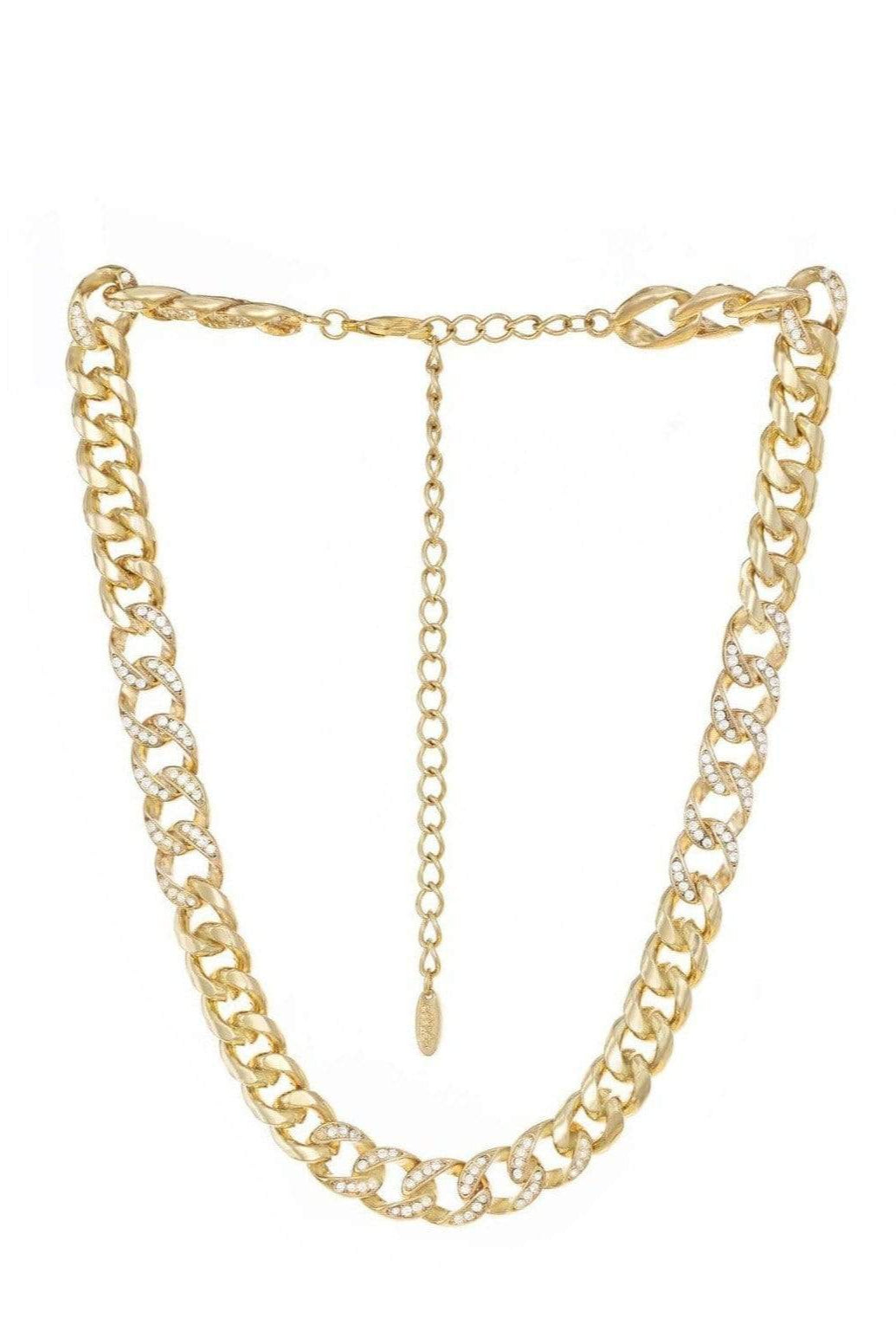 ettika necklace 18k GOLD CHAIN LINK RHINESTONE // NECKLACE