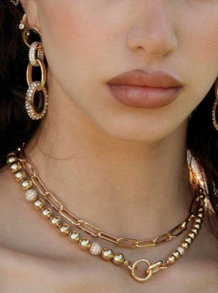 ettika necklace 18k GOLD SPHERE // CHOKER