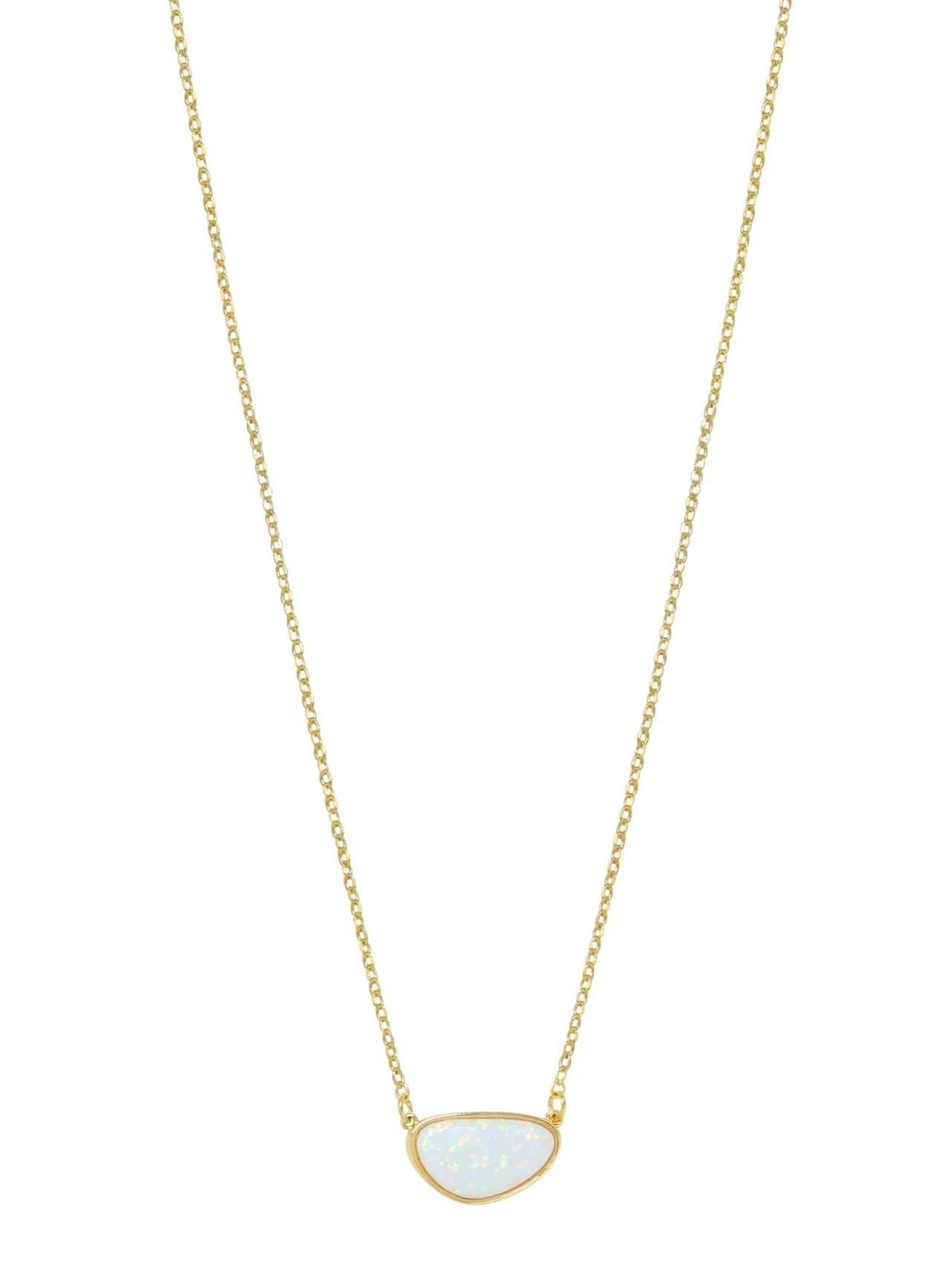 ettika necklace Elena Modern Opal Pendant 18k Gold Plated // NECKLACE