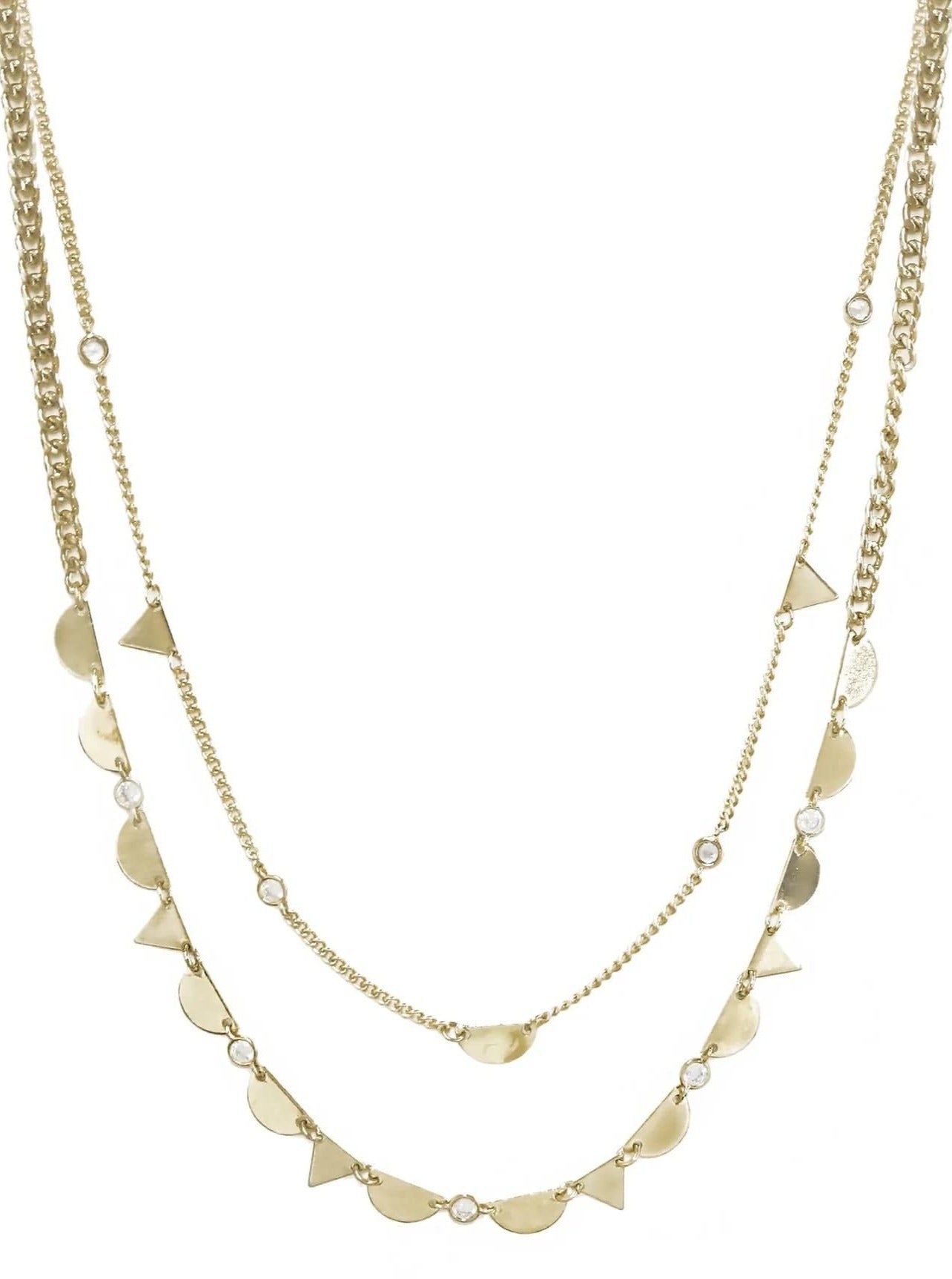 ettika necklace Forma Crystal Tiered 18k Gold Plated // CHOKER (Set)